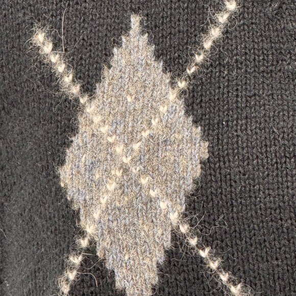 2/$18 SALE! Vtg Argyle Sweater Vest Womens S Academia V Neck‎ Oversized Preppy - Picture 7 of 8